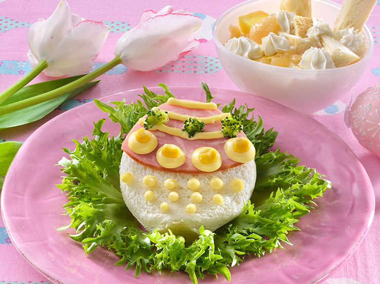 イースターエッグのオープンサンド