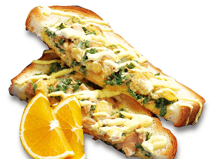 あつあつのパンキッシュトースト