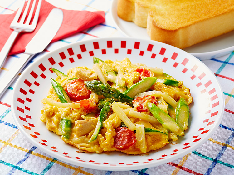 ツナと野菜のオープンオムレツ